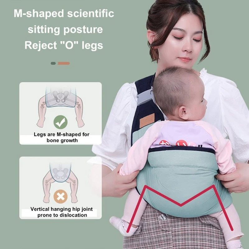 Lightweight Multi-functional Baby Carrier【Green/Pink】