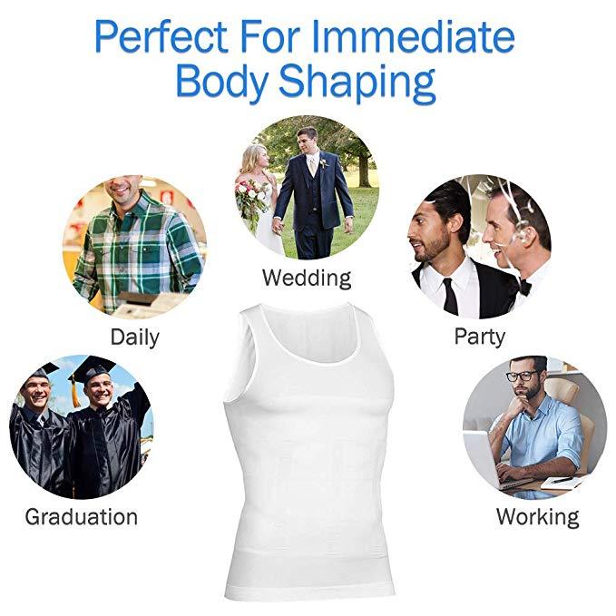 Men's Slimming Body Shaper Vest Shirt Abs Abdomen Slim
